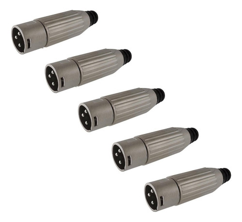 Plug Canon Xlr Romms Pl-123rl Macho 3 Puntas Metalico 5pz