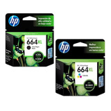 Combo Cartuchos Hp 664xl Negro Y Color Original Con Garantia