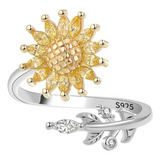 Anillo De Girasol Giratorio Anillo De Girasol Femenino Anill