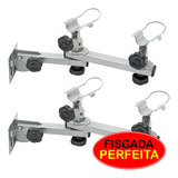 Kit C/2 Suporte P/ 2 Varas Com Fixação Borda P/ Barco/lancha