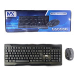 Kit De Teclado E Mouse Sem Fio Wireless Max-tec2 Preto