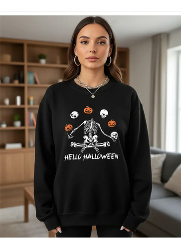 Sudadera Halloween Calabaza Tallas Extra Envio Incluido