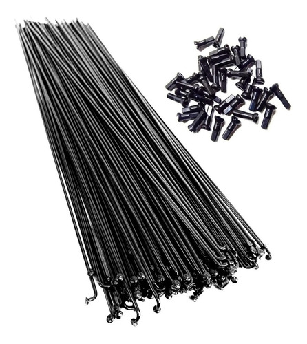 144 Rayos Para Bicicleta R29x292 Mm Negro 14g Con Niples