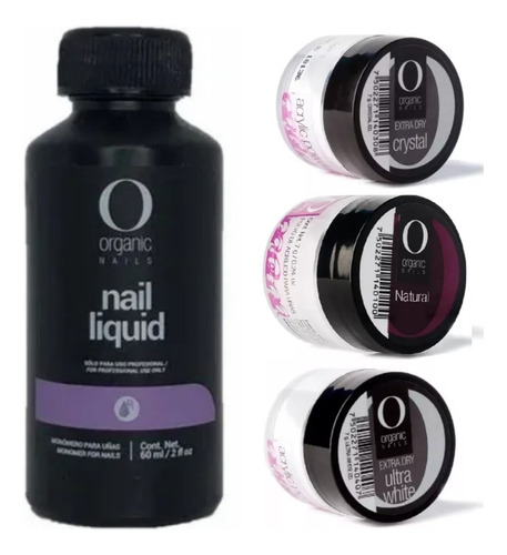 Monómero 30ml Y 3 Polimeros 7 G Organic Nails