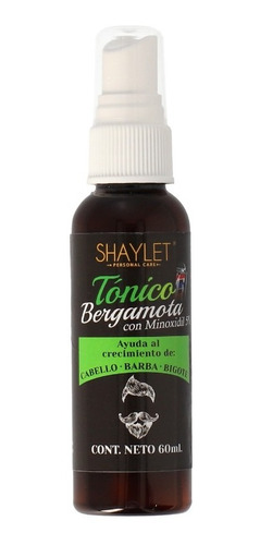 Tónico Bergamota Minoxdil 5% 60ml Barba Cabello /sar