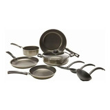 Ekco Batería De Cocina Victoria, Gris Y Negro, 9 Piezas