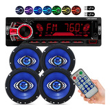 4 Alto Falantes 6 Portas 260w + Som Radio Mp3 Usb Bluetooth