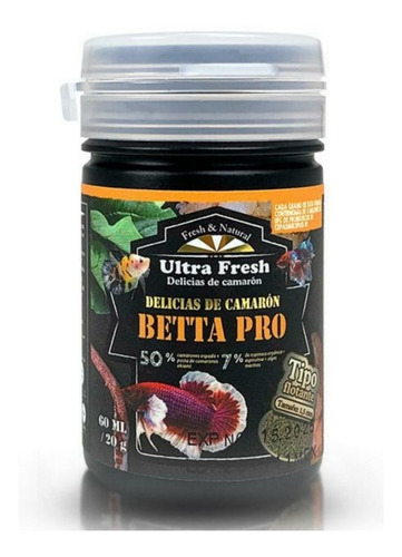 Alimento Azoo Para Betta Ultra Fresh Betta Pro 20g Flotante