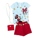 Roupa Infantil Menina Minnie Bolsinha Modinha Blogueirinha