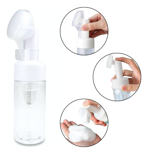 Frasco Pump Com Escovinha De Silicone Para Skin Care 120 Ml