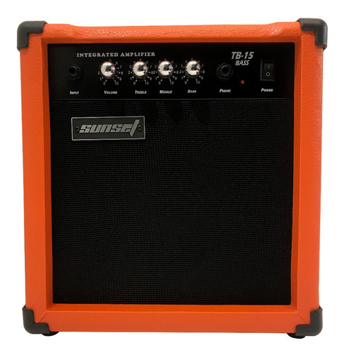 Amplificador De Bajo Eléctrico 15w Sunset Series Color Naranja