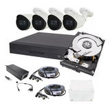 Kit Camaras De Seguridad 4 Camaras Bala 4k Audio Dvr 1tb 12v