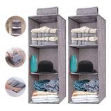 2pcs Organizador Colgante De Bolsa 3 Compartimentos Plegable