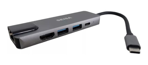 Hub Adaptador 5en1 Multipuerto Tipo C Usb 3.0 4 K Hdmi Rj45