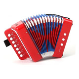 Instrumento Infantil Sanfona Infan Acordeon 3 Baixo 7 Teclas Cor Vermelho