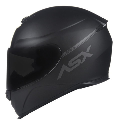 Capacete Asx Eagle Preto Liso + Viseira Fumê