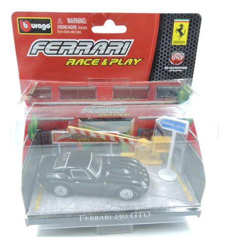 Miniatura Ferrari 250 Gto Race & Play 1/43 - Burago Diorama