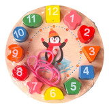 Reloj Madera Juguete Montessori Aprendizaje Encaje Didactico