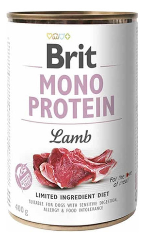 Lata Brit Mono Protein Lamb 400 Gr