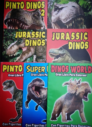 Lote Infantil Dinos X 10 Revistas Para Colorear 