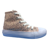 Botita Star Glitter Nena Brillo Dorado Rose Gold 27-34