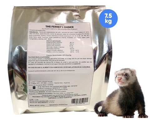 Alimento Huron Balanceado Ferrets Choice 7.5 Kg