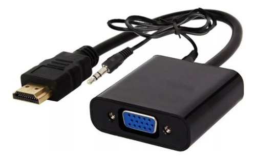 Adaptador Convertidor Hdmi A Vga Con Plug 3.5 + Cable Audio