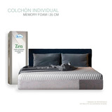 Colchon Zen Individual En Caja Memory Foam Premium 25cm