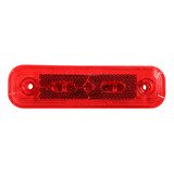 Foco Lateral Led Rectangular Rojo 12 Y 24 Volts