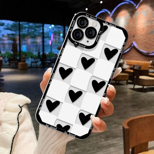 Funda Diseño Black White Corazon Para iPhone 11 Pro