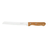 Cuchillo De Pan Dynamic Tramontina 8 PuLG Acero Inox Madera Color Marrón Claro