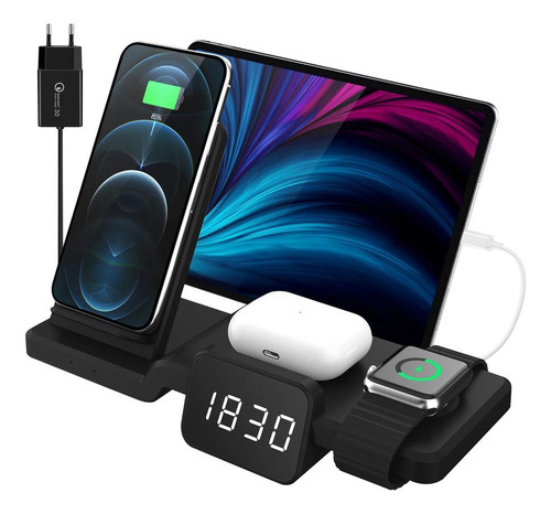 Dock Carregador Sem Fio 4 Em 1 Para iPhone/a.watch/AirPods