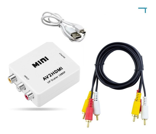 Convertidor Señal Rca A Hdmi Audio Y Video + Cable Rca Video