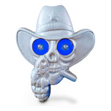 Caveira Cowboy Revolver Caminhão Olho De Led Azul 24v Az