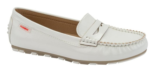 Zapato Dama Shosh Flex 1120 Mocasin Confort En Blanco