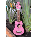 Ukulele Sopranino Acustico Keiki Ortega Guitars Y Plumillas Color Rosa