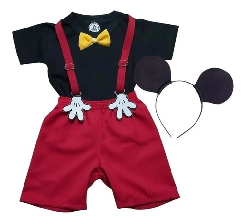 Roupa Do Mickey Social Infantil Menino - Kit Conjunto 3 Pcs