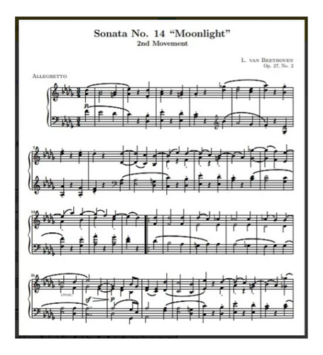 Libro Beethoven Claro De Luna Partitura Para Piano