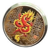 Moneda China Coleccionable De 2024 Años Del Dragón, Dorado