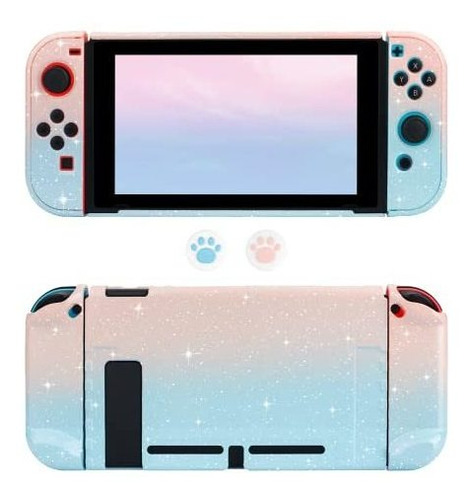 Carcasa Para Nintendo Switch Estandar Degradado Rosa Y Azul