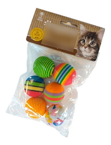 Juguete Pelota Pelotita X6unid Gato Siames Gatito Kitten  