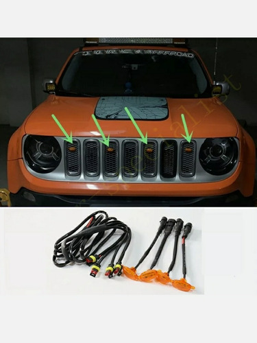 Jeep Renegade Luces Led Para Parrilla 4 Unidades Naranja 