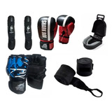 Kit Kick Boxing,mma, 2 Pares De Guantes+tibial+venda+bucal