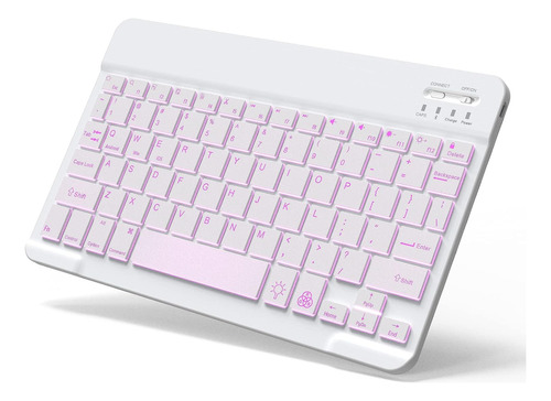 Teclado Bluetooth Para Tabs Android iPad Proair Mini  Blanco