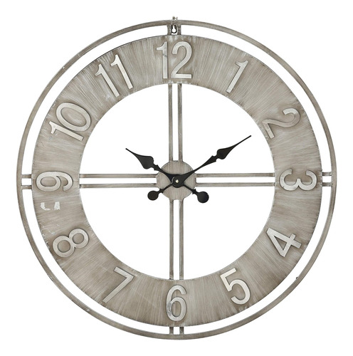 Reloj Analógico Industrial Elegante, Acabado Envejecido, Met