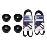 Kit Poleas Poly V C/ Skf Original + Correas Vw Vento 2.5