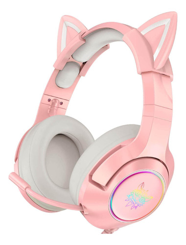 Headset Gamer Profissional Onikuma K9 Com Orelhas Rosa