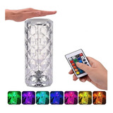 Luminaria Cristal Led Abajur Touch Usb Com Controle Colorida