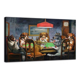 Cuadro Canvas  Perros Jugando Poker 90x130cm