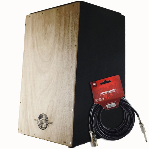 Cajon Carron Elétrico Liso Percussionline Com Cabo Xlr